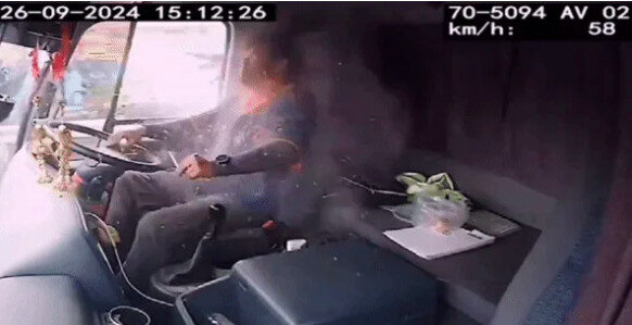 開車到一半!貨車司機突遭「神秘殺器破窗」擊中胸口 後續狀況曝光