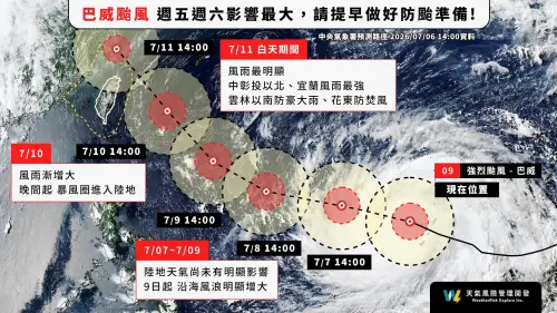 不排除登陸東部!強颱巴威「恐被吸入V字殺」4地快戒備 橫掃全台2/3陸地