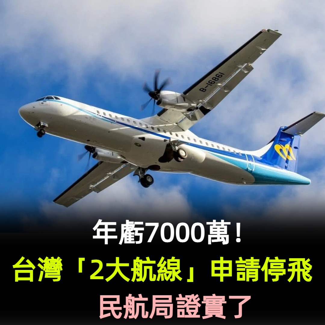 年虧7000萬!台灣「2大航線」申請停飛 民航局證實了