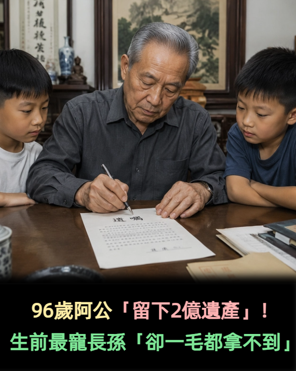 96歲阿公「留下2億遺產」！生前最寵長孫「卻一毛都拿不到」