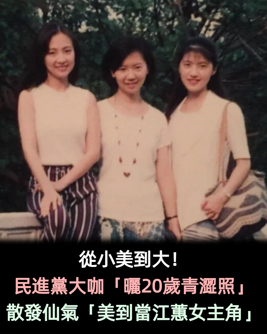 從小美到大! 民進黨大咖「曬20歲青澀照」 散發仙氣「美到當江蕙女主角」